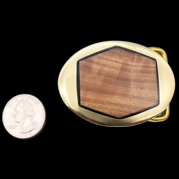 Olive Tree Wood Solid Brass Hexagon Trinity Buckl… - image 3