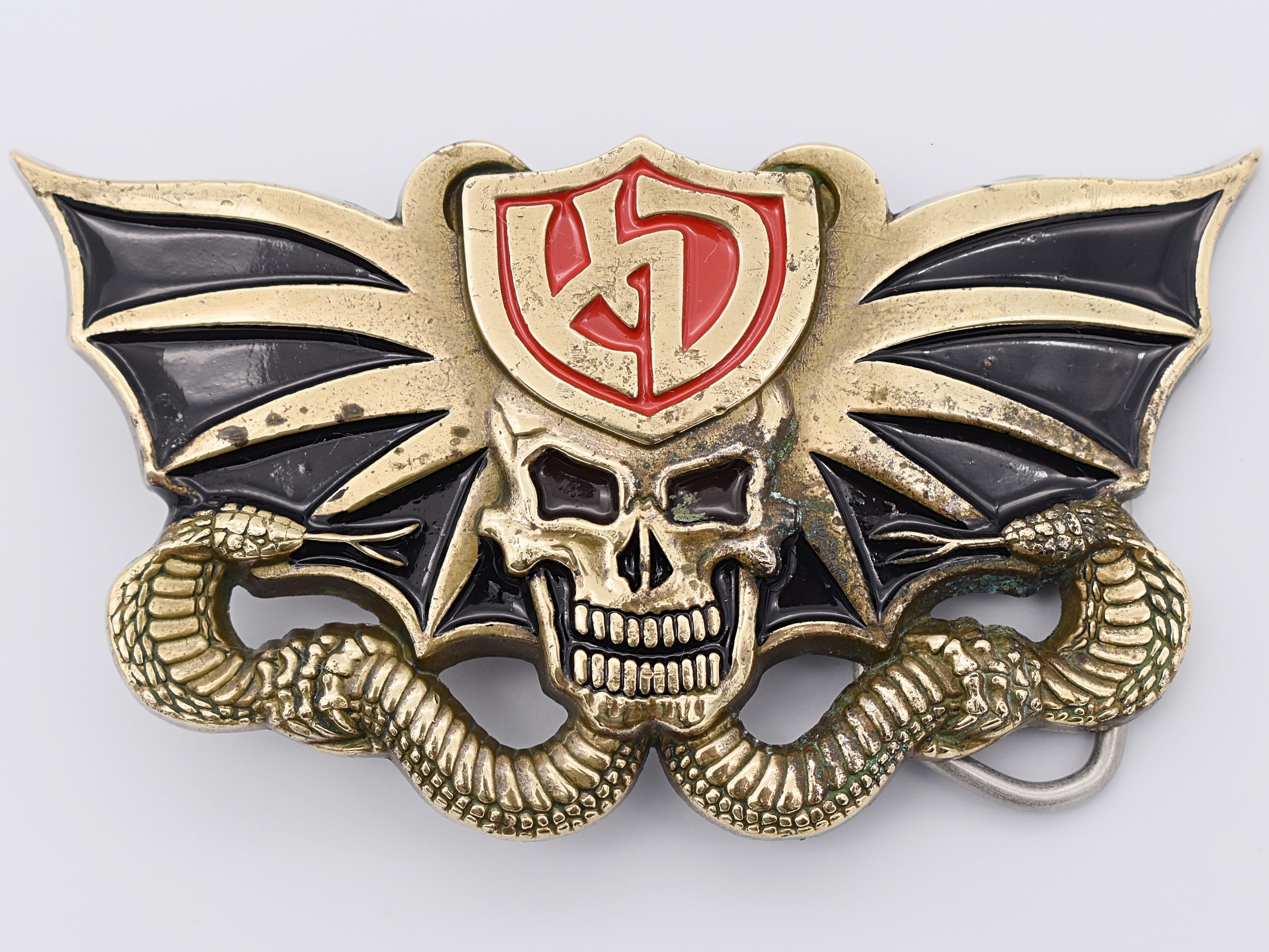 ⭐︎BARON BUCKLEバックル⭐︎ Vintage Men's Belt Buckle Missionary Style Solid Brass 1978