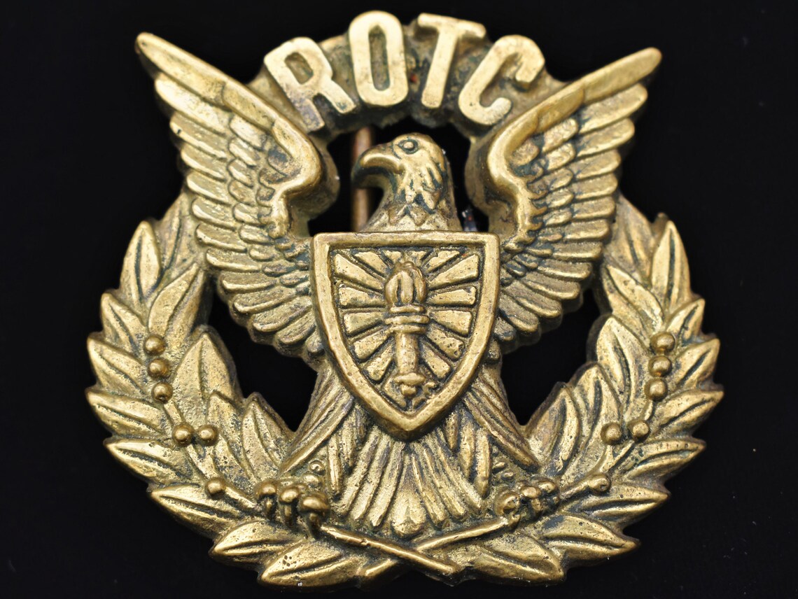 ROTC Reserve Officer Training Corps Eagle Crest Shield Solid Brass ...