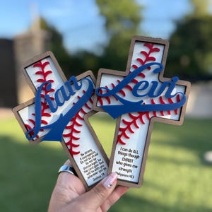 Baseball Coach Gift | Baseball Sign | Coaches Gifts |  Personalized Baseball Cross – Custom Name & Scripture Gift