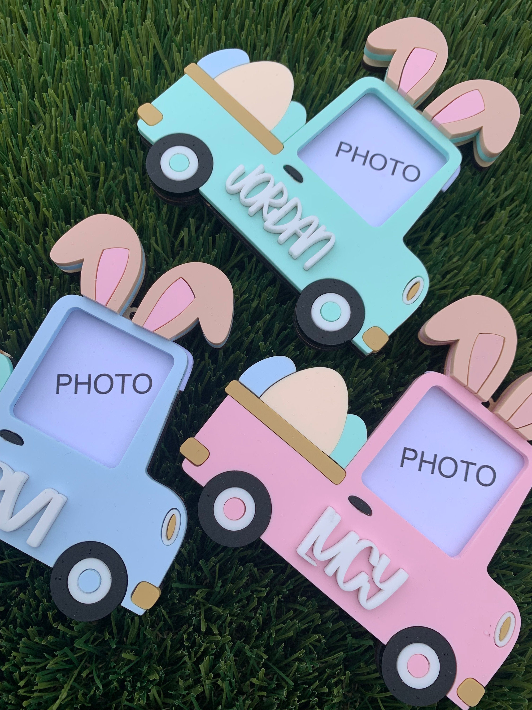 Easter Basket Truck Frame Tag Easter Truck Photo Tag baby Valentines