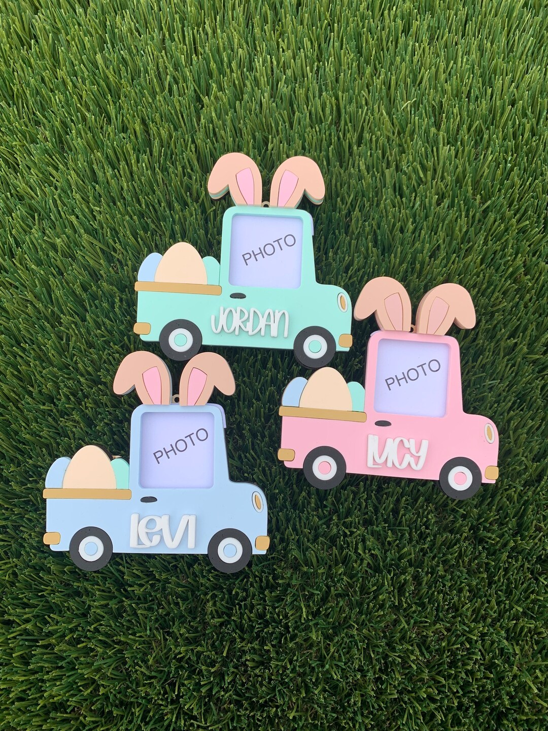 Easter Basket Truck Frame Tag Easter Truck Photo Tag baby Valentines