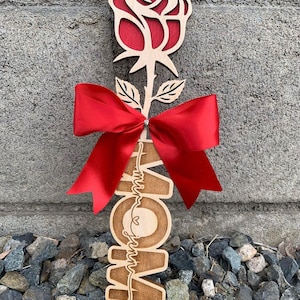 Valentines Day Personalized Rose | Mothers Day | Rose Forever Rose | Wooden Rose |Wood Rose | Mothers Rose | Grandmother Rose | Gift for Her