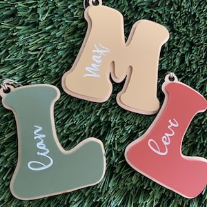 Backpack Tags | Retro Acrylic Bag Tags | Bag Tag Personalized | Backpack Name Tags | Diaper Bag