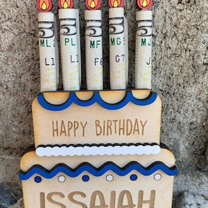 Personalized wooden money holder birthday cake monetary gift