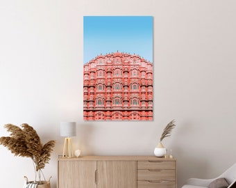 Hawa Mahal wall decor art, Pink Palace canvas wall art, India artwork for home, Architecture of India Decor for Wall, India Picture Print