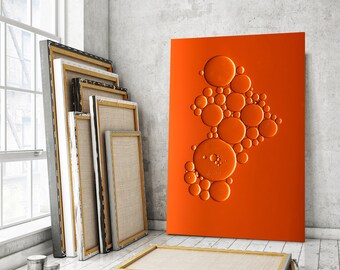Orange Canvas Art Etsy