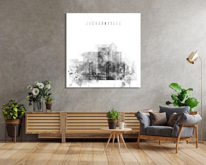 Jacksonville Framed Canvas Wall Art Florida Artistic Prints Etsy