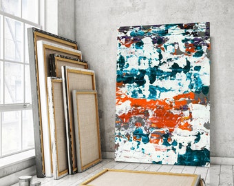 Abstract art for living room, Color strokes on canvas, Abstract paintings for office, Modern abstract for wall decor, Original Abstract art