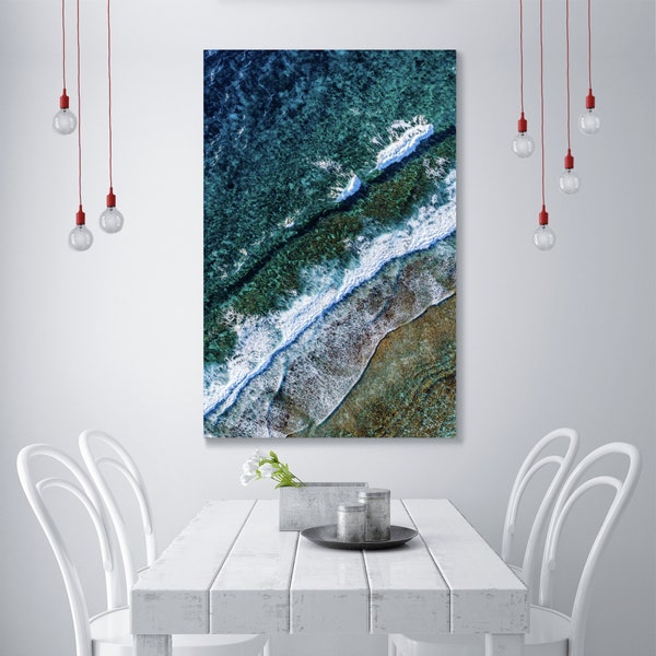 Beach in Maldives Stylish Print Wall Decor, Beach Wall Decor, Sea Wave Painting for Wall, Seascape Print, Nautical Wall Art, Wave Picture