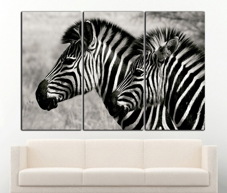 Zebra wall art Zebra wall decor Zebra canvas Zebra print Etsy