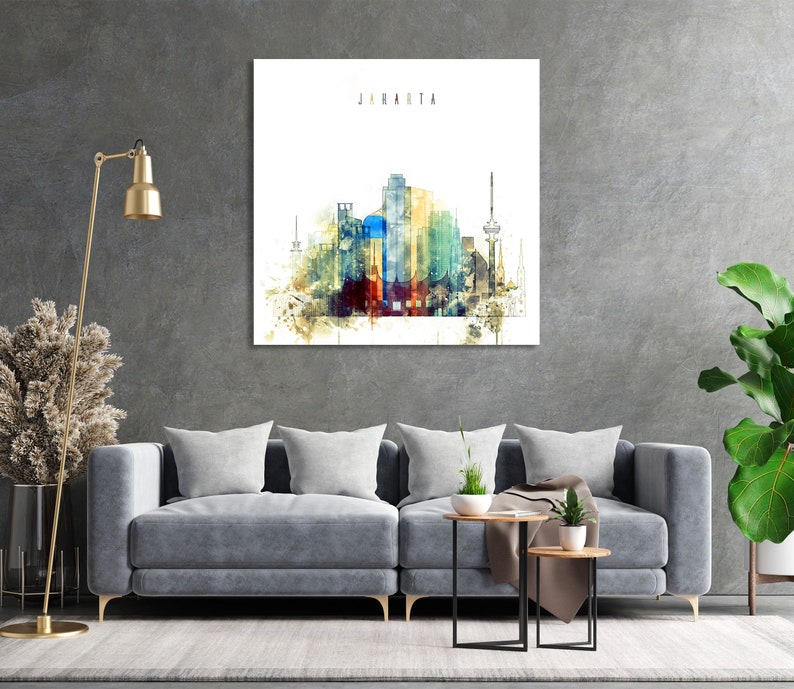 Jakarta Framed Canvas Wall Art Indonesia Artistic Prints on Etsy