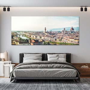 Florence Italy Skyline Wall Art | Stunning Cityscape Canvas Print of Historic Architecture & Romantic Tuscan Views