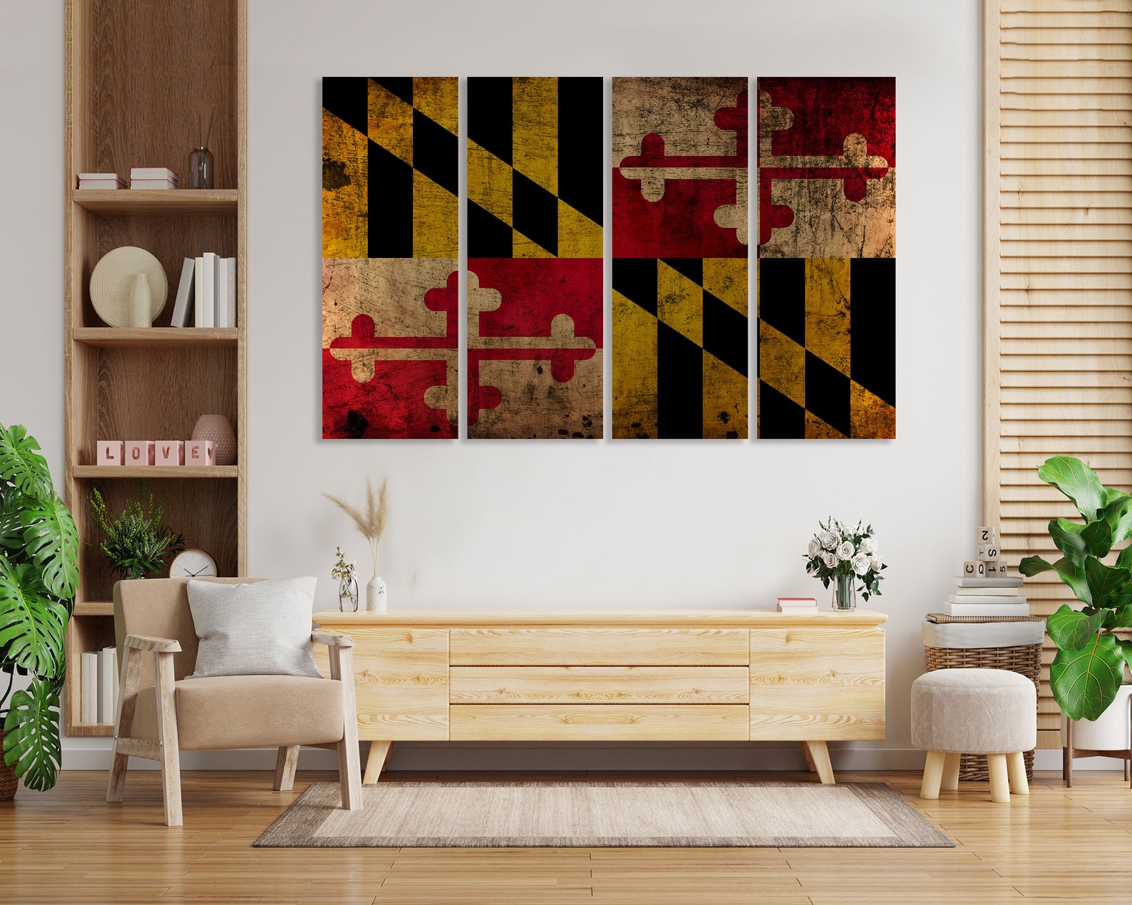 Maryland State Flag Wall Art Maryland State Flag Wall Decor Etsy