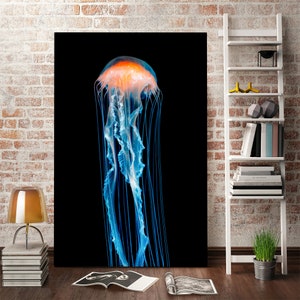 Jellyfish Photography Print – Ocean Wildlife Wall Art | Glowing Sea Creature Poster, Marine Nature Artwork, Underwater Home Decor