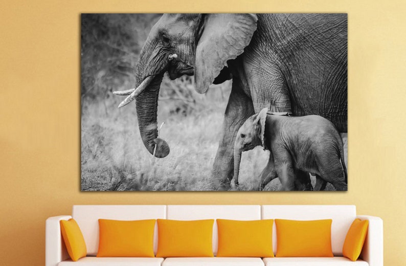 Elephant Canvas Elephant Wall Art Elephant print Elephant wall Etsy