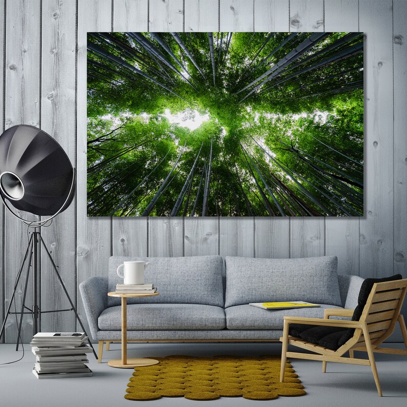 Bamboo Forest Canvas Forest Wall Decor Forest Print Forest Etsy
