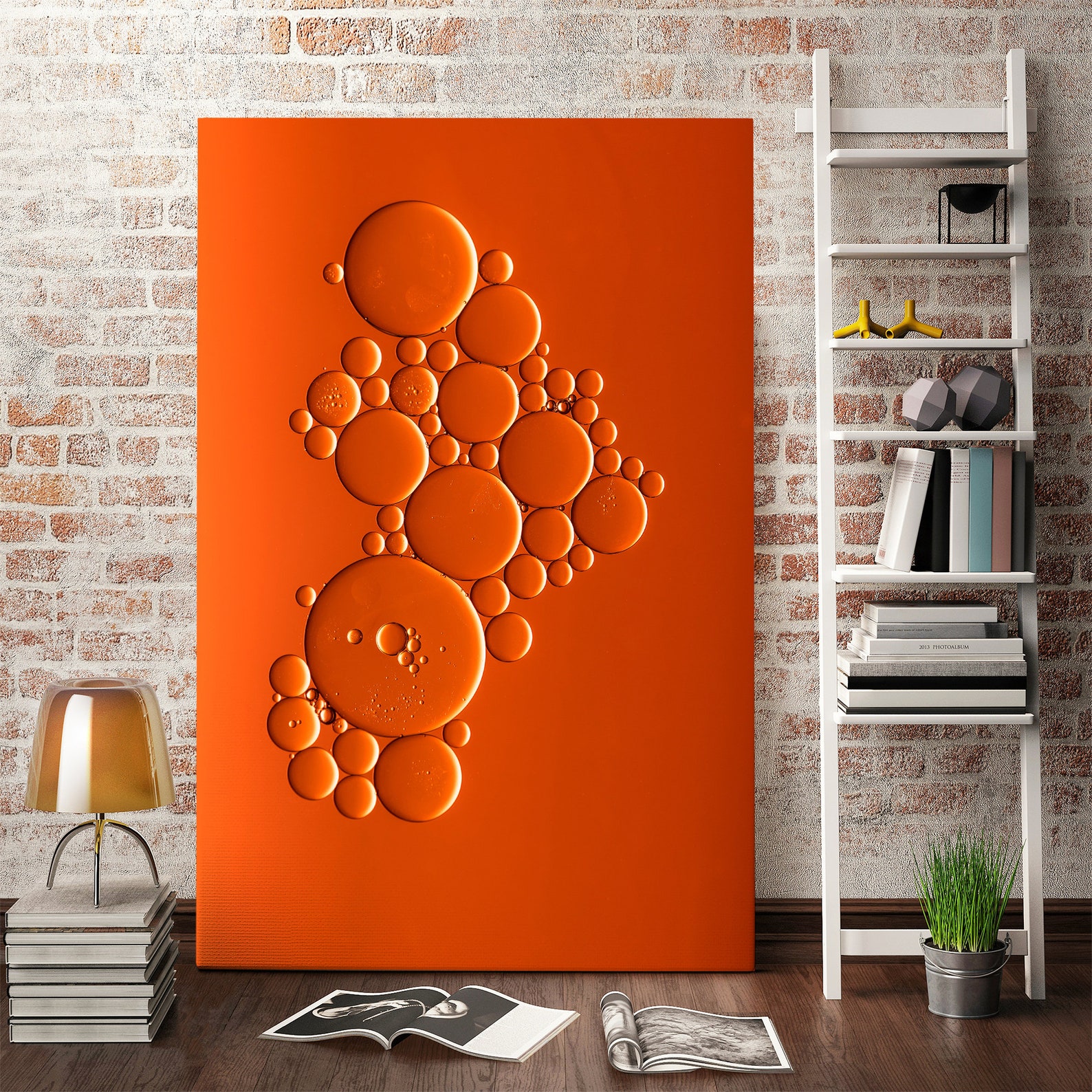 Orange Bubbles Abstract Wall Art Orange Canvas Wall Decor - Etsy