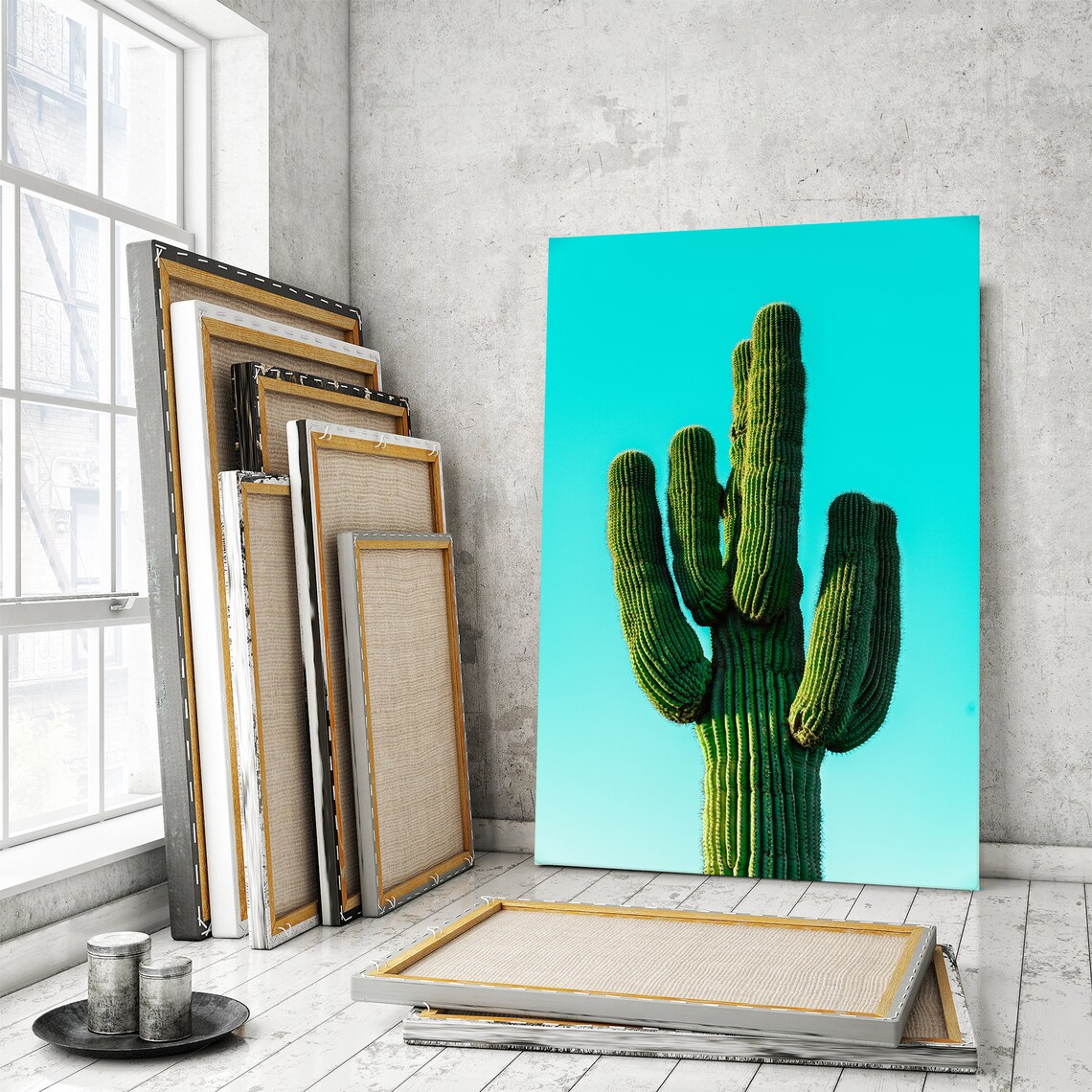 Saguaro Cactus wall canvas decor Etsy