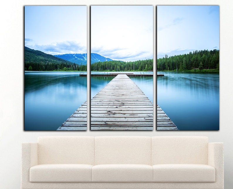 Toile De Lac Lac Art Mural Toile De Montagne Impression Lac Etsy