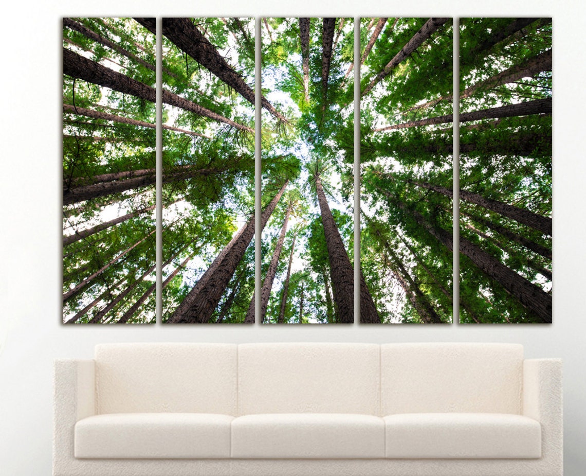 Forest canvas Forest wall decor Forest print Forest wall art Etsy