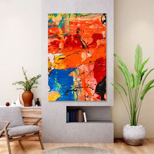 Oil Strokes canvas art print, Abstract wall decor ideas, Abstract Modern wall art , Abstract framed art, Abstract painting on canvas