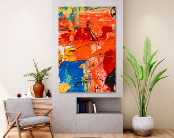 Oil Strokes canvas art print, Abstract wall decor ideas, Abstract Modern wall art , Abstract framed art, Abstract painting on canvas