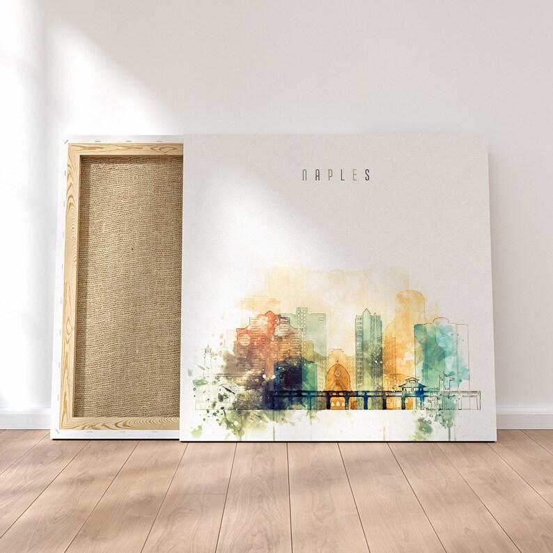 Naples Framed Canvas Wall Art Florida Prints on Canvas Ready Etsy