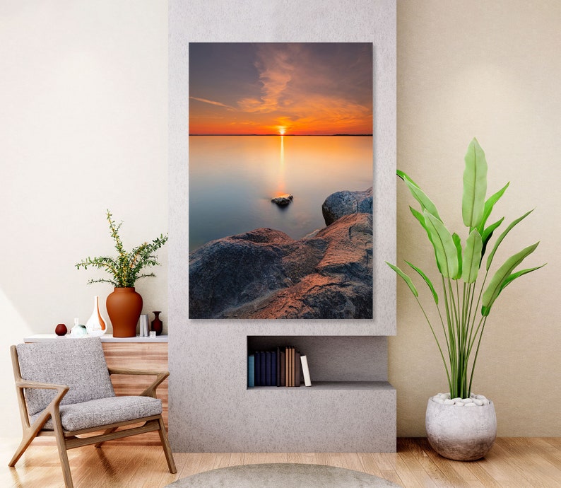 Beautiful Sunset Wall Decor for Home Sunset Over Water Wall Etsy