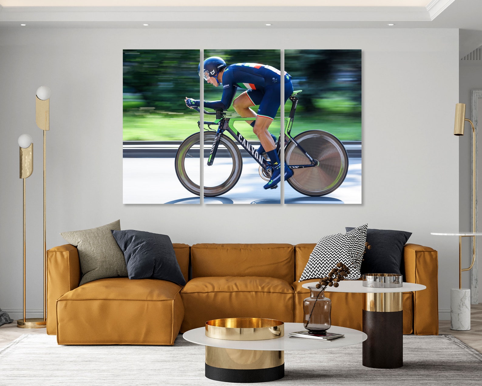 cycling canvas wall art