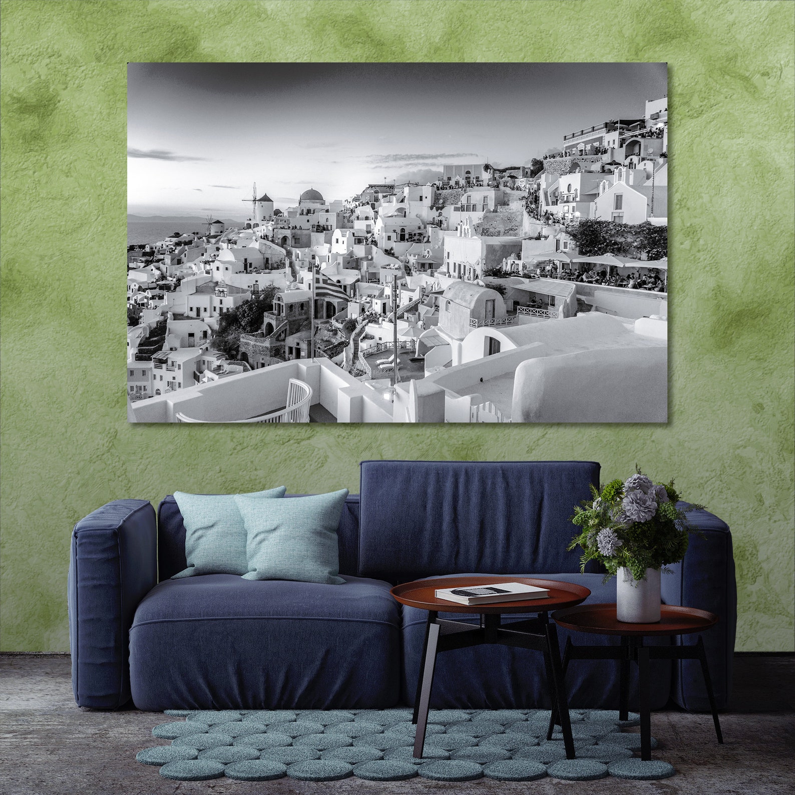 Santorini Print Santorini Canvas Santorini Wall Art Santorini Etsy