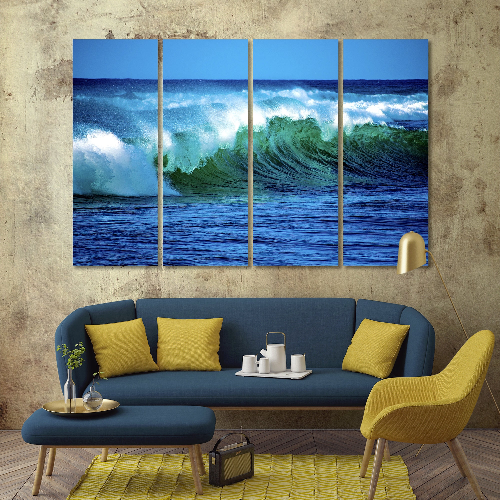Wave Wall Art Wave Home Decor Wave Canvas Wave Poster Wave Etsy