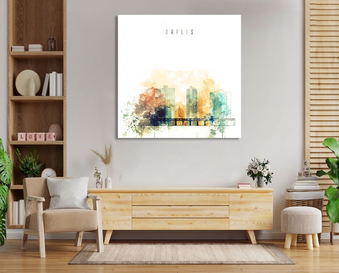 Naples Framed Canvas Wall Art, Florida Prints on Canvas, Ready to Hang at Your Home or Office