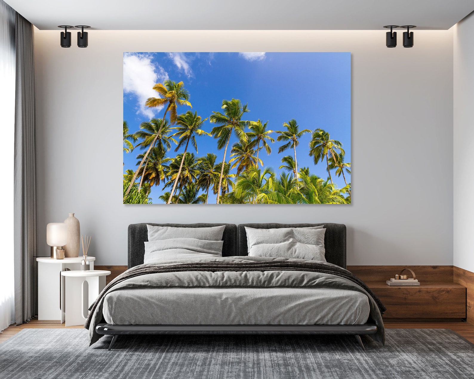 Canvas Set of Palm Trees Tropical Island Wall Art Decoration Etsy