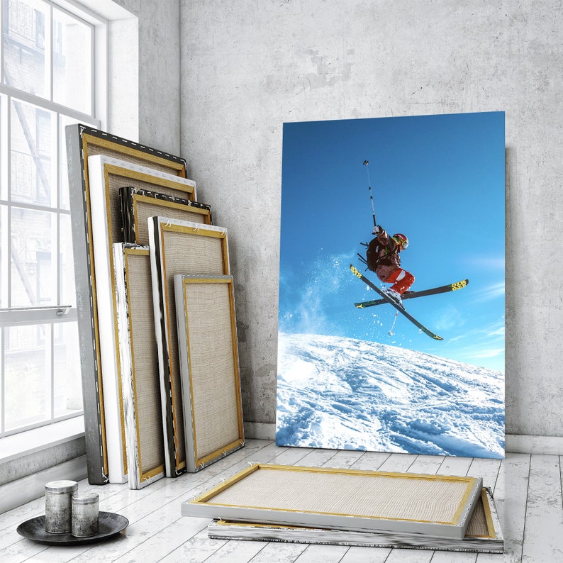 Skiing Wall Art Decor Winter Sport canvas print art Etsy