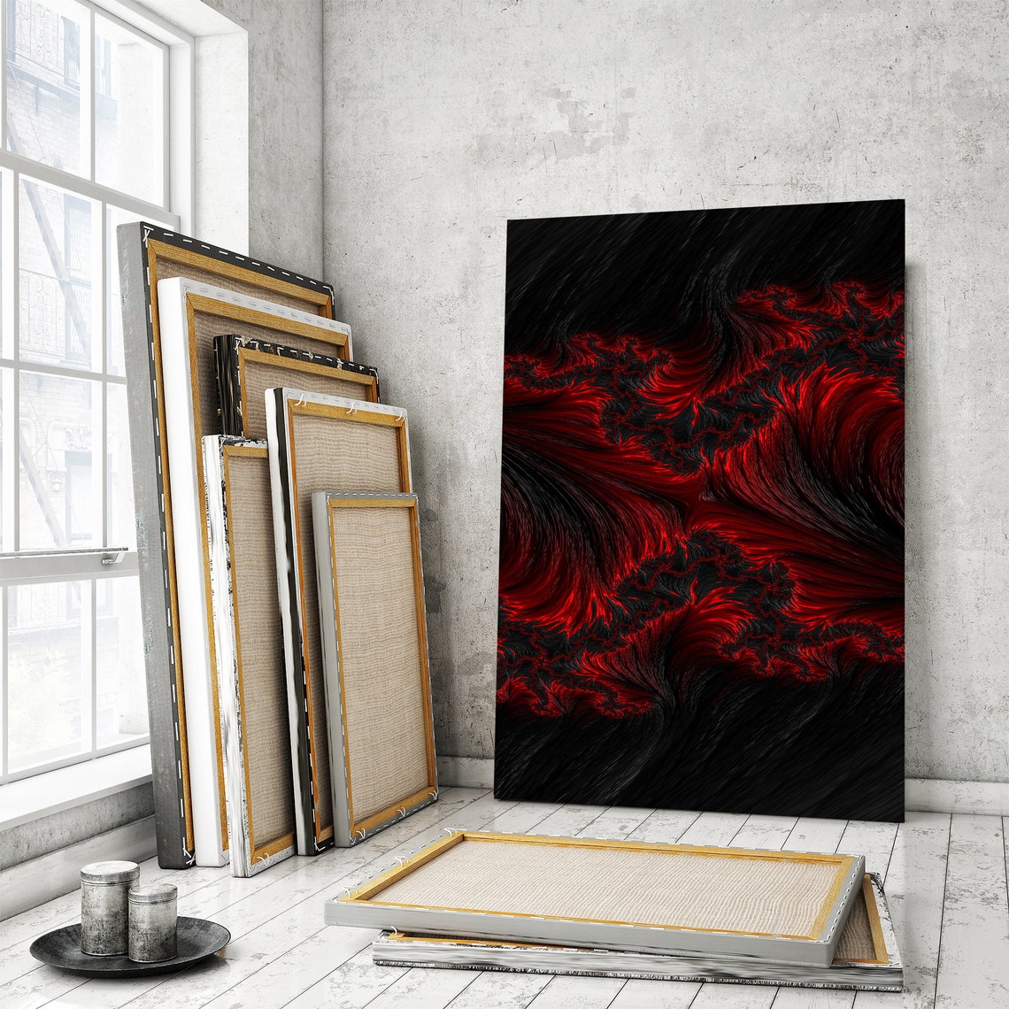 Red abstract wall art modern canvas wall art abstract Etsy
