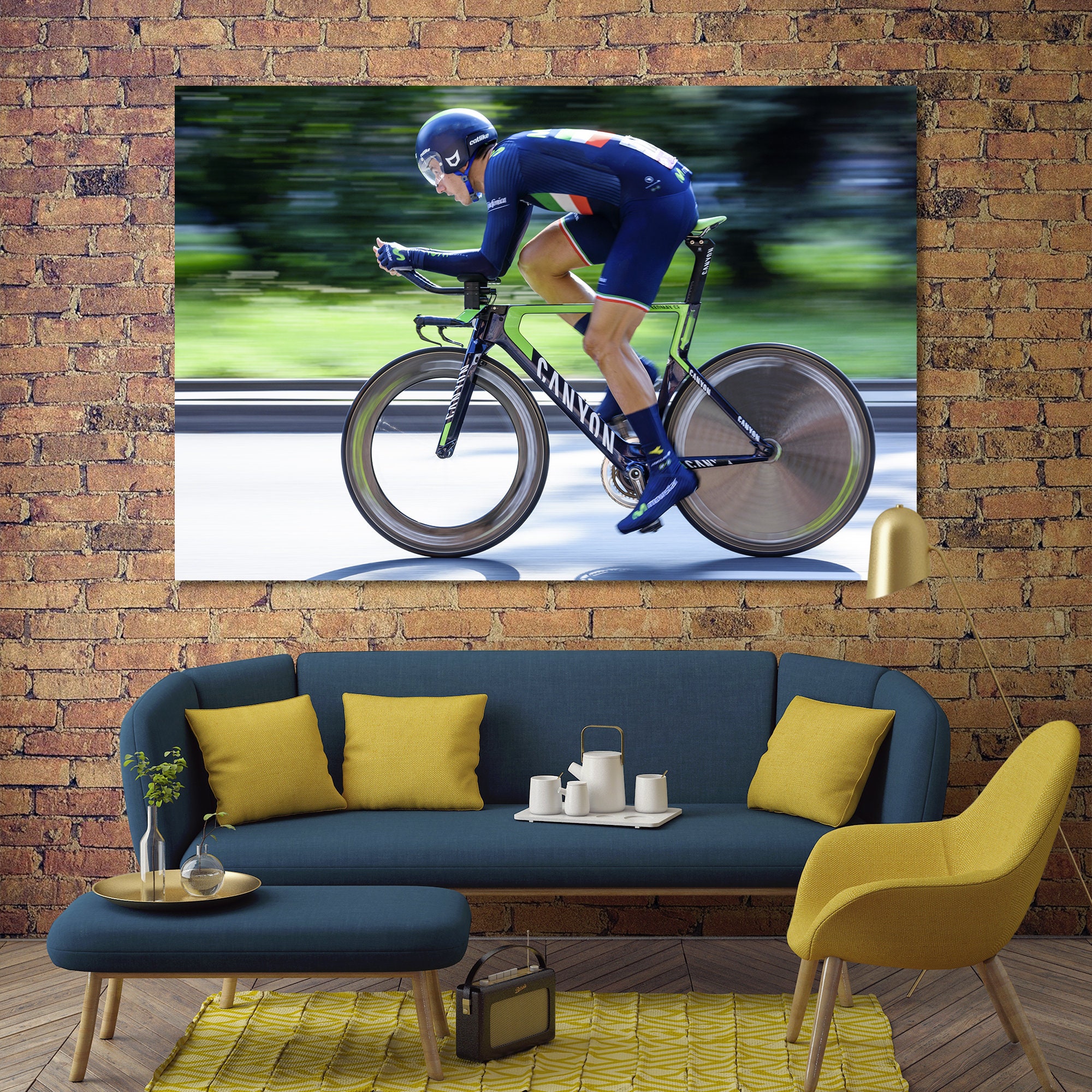 cycling canvas wall art