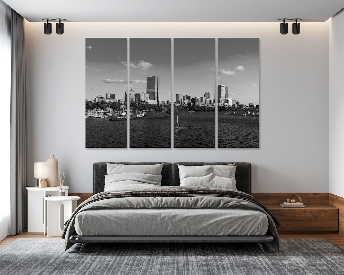 Boston Print Boston Wall Art Boston Canvas Boston Wall Decor Etsy