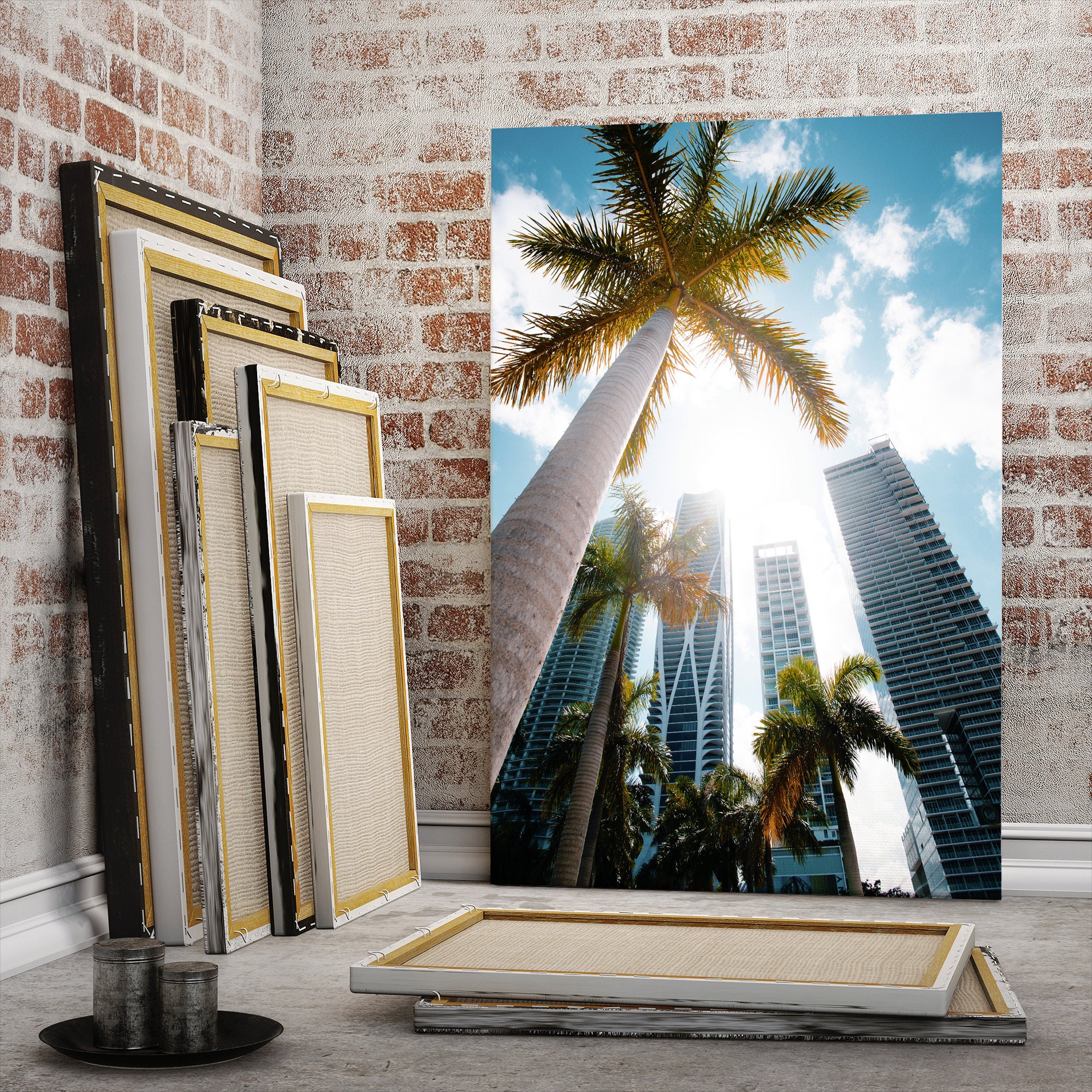 Miami wall decor canvas Florida wall painting art Etsy