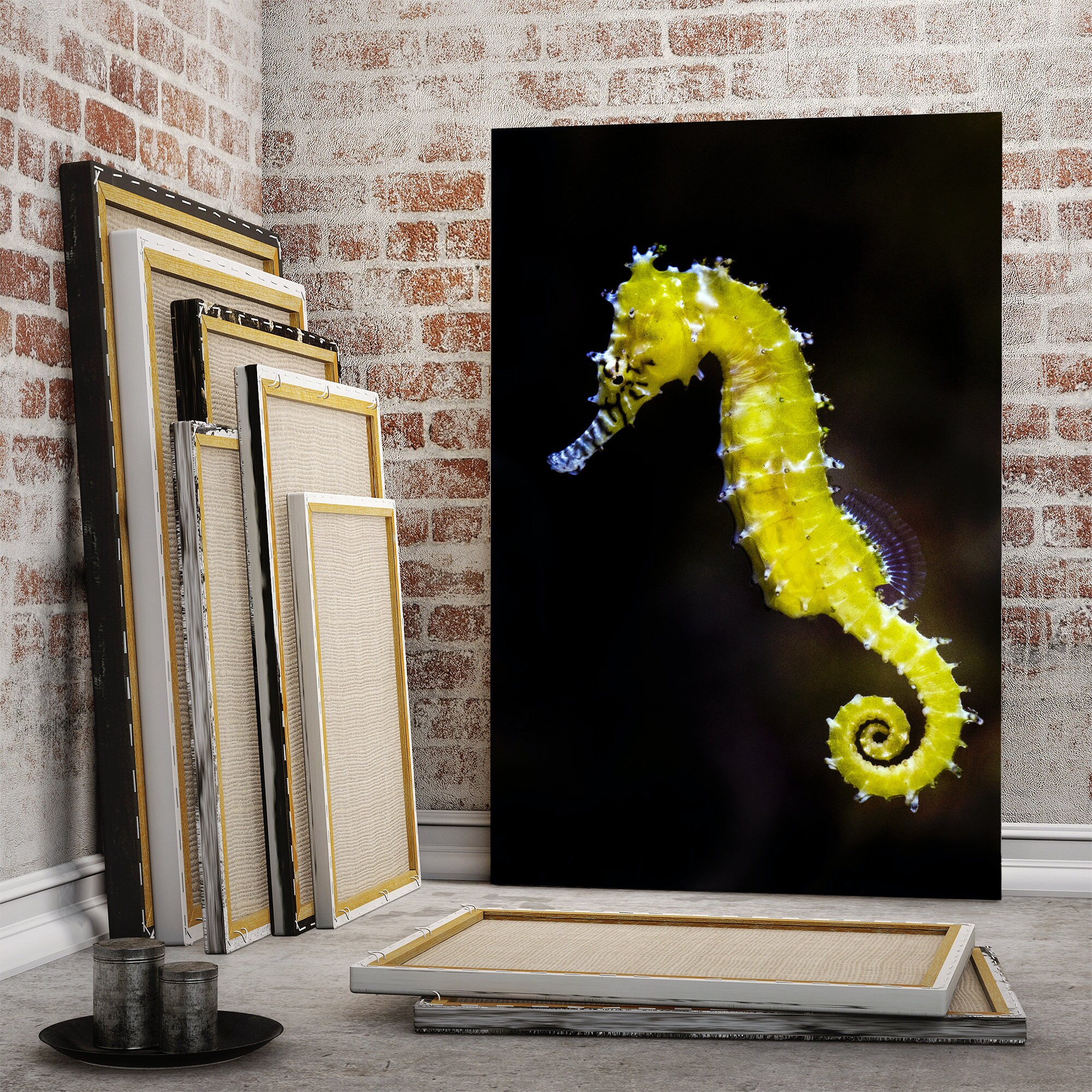 Yellow Seahorse Wall Art Seahorse Canvas Print Underwater Etsy UK