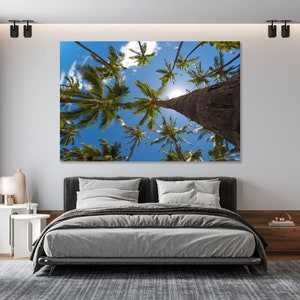 Palm Trees wall pictures, Palm Trees art for living room, Beach decor for home, Palm Trees modern home decor, Palm Trees large decor wall
