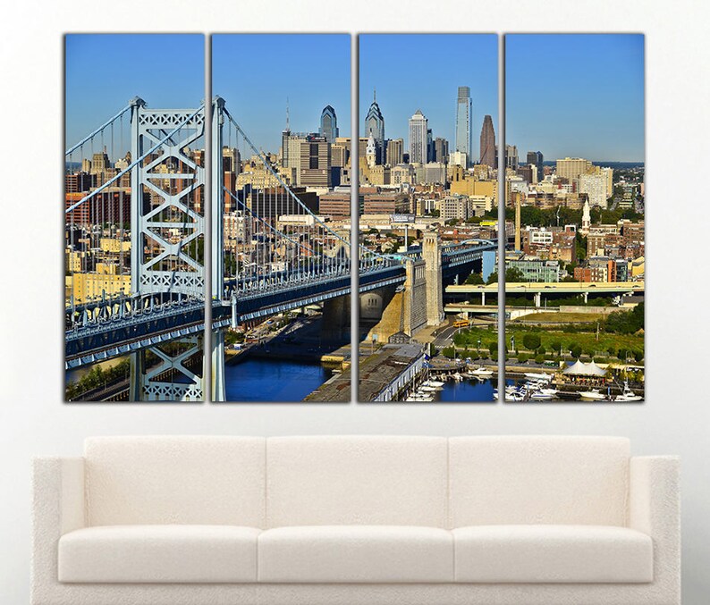 Philadelphia Wall Art Canvas Decor Print Cityscape Skyser Urban Large