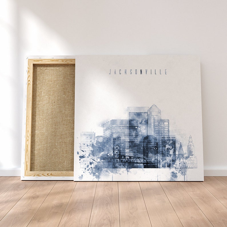 Jacksonville Framed Canvas Wall Art Florida Artistic Prints Etsy