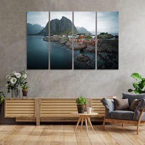Lofoten Islands in Norway print on canvas art, Lofoten Islands decor for wall, Lofoten Islands print canvas, Norway painting on canvas