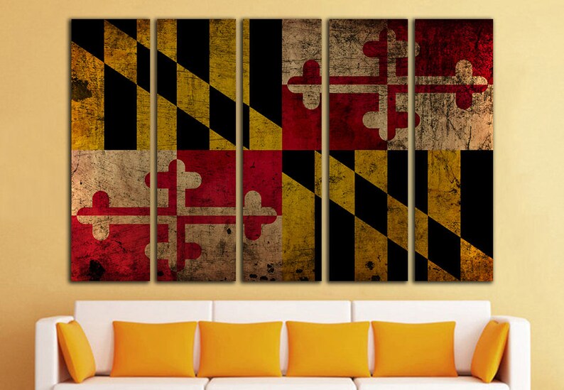 Maryland State Flag Wall Art Maryland State Flag Wall Decor Etsy