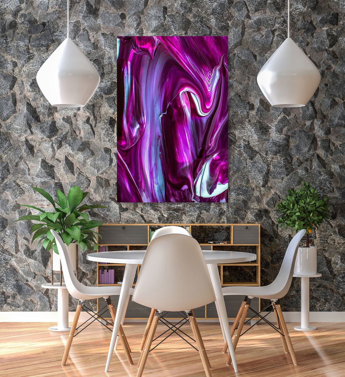 Purple Wall Decor Purple Abstract Wall Art Stylish Abstract Etsy