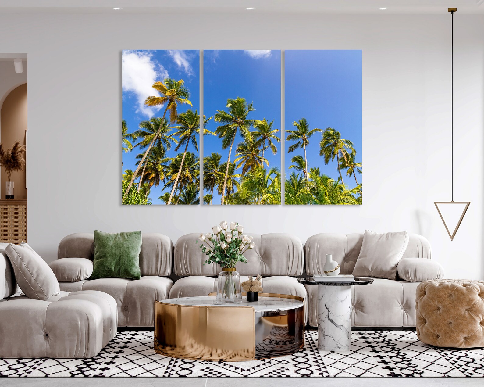 Canvas Set of Palm Trees Tropical Island Wall Art Decoration Etsy