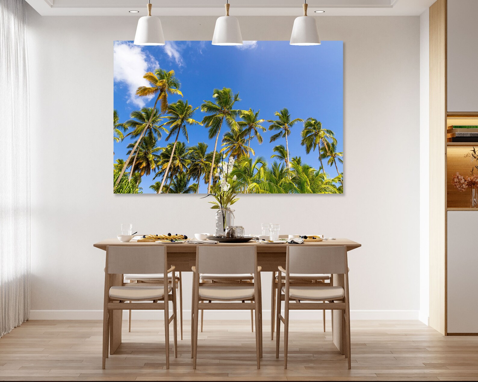 Canvas Set of Palm Trees Tropical Island Wall Art Decoration Etsy