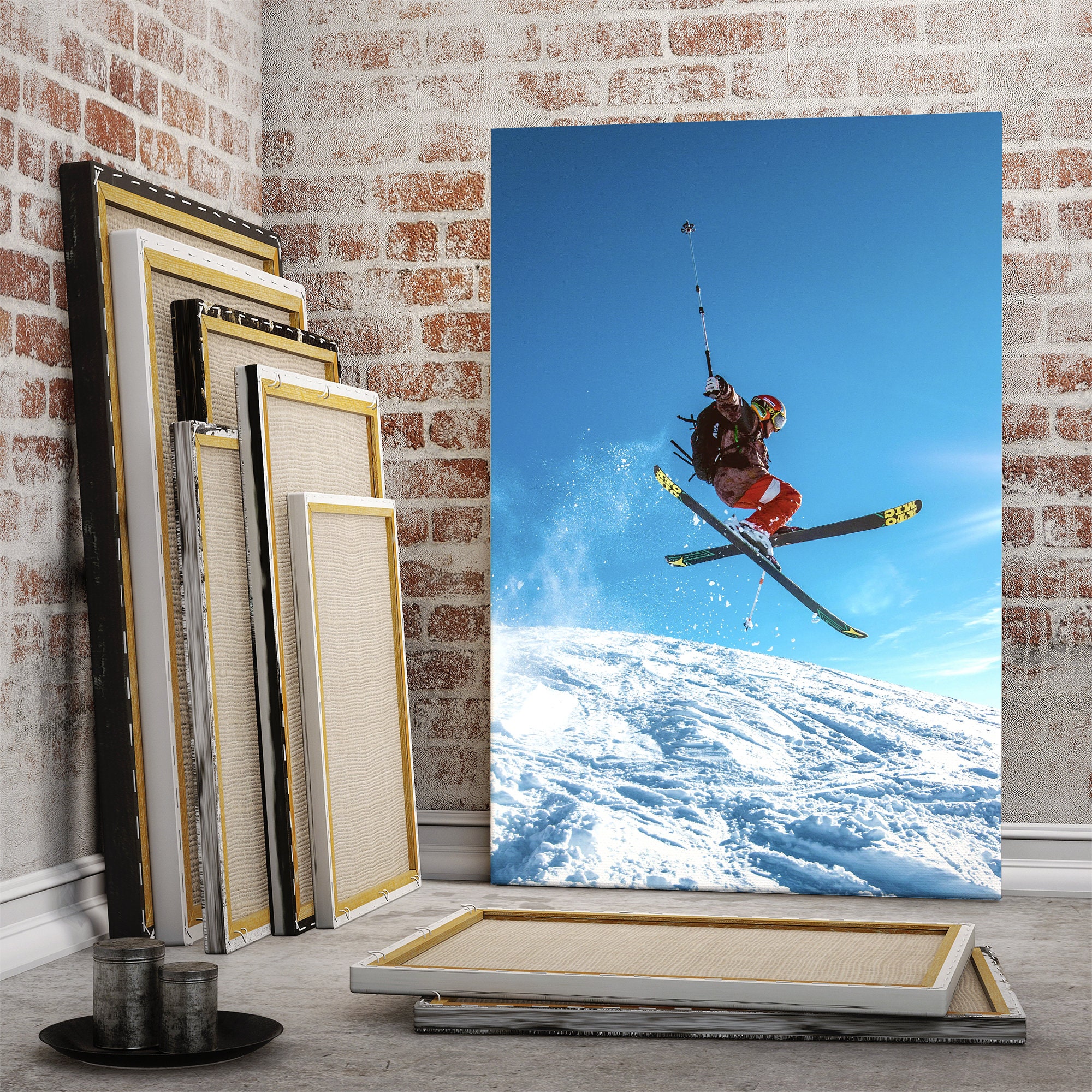 Skiing Wall Art Decor Winter Sport canvas print art Etsy