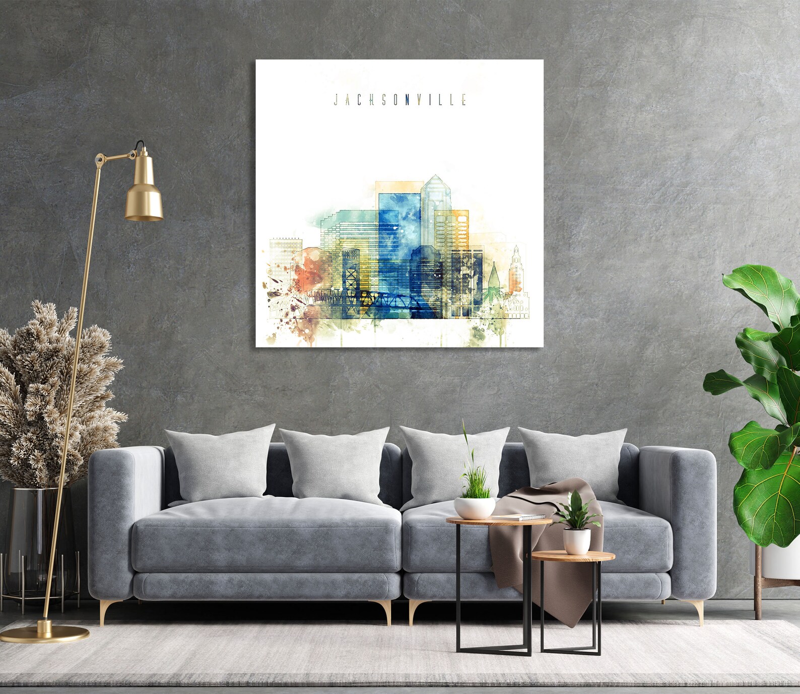 Jacksonville Framed Canvas Wall Art Florida Artistic Prints Etsy